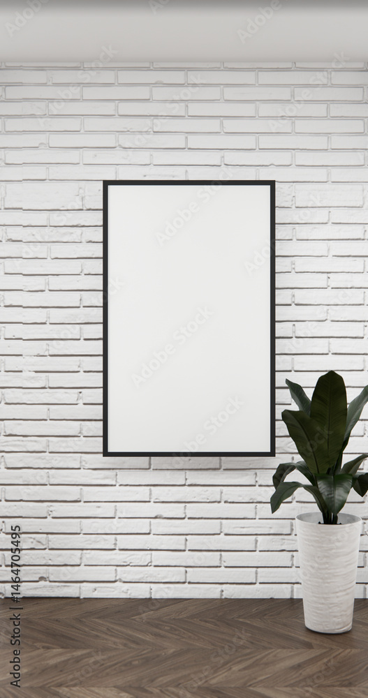 Mock up interior room and wood white color wall background 3D illustration rendering.