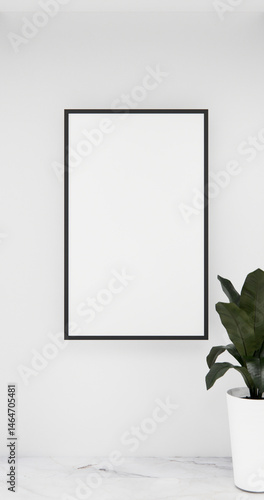 Obraz na płótnie Mock up interior room and wood white color wall background 3D illustration rendering. w salonie