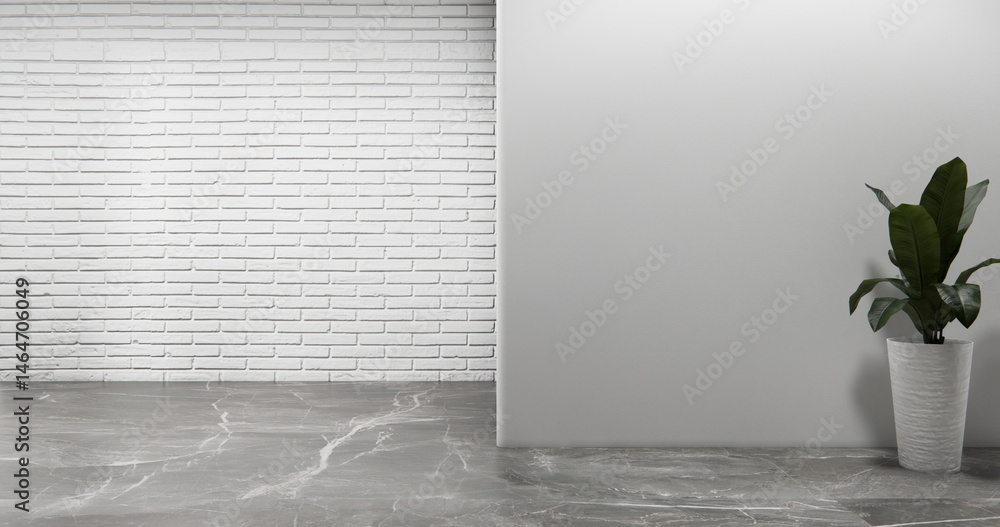 Mock up interior room and wood white color wall background 3D illustration rendering.