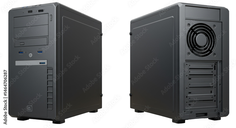 Isolated Computer Case Side View Isolated Computer Case Side View