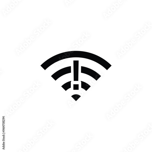 exclamation mark and network  icon logo design illustration