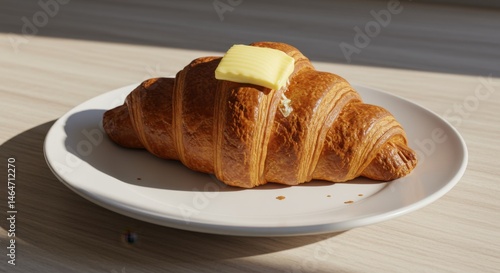 French croissants with butter