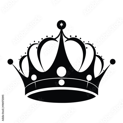 A regal crown silhouette with star accent embodies luxury, royalty, and power