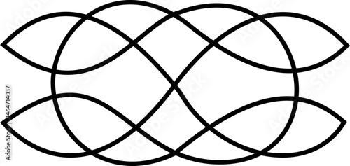 Celtic outline knots ornament, Medieval tattoo shape vector, infinite weaving pattern, various form, stickers assets, abstract geometric graphic elements for design isolated and transparent background