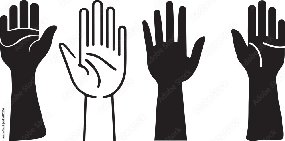 Fototapeta premium hands and cutlery vector