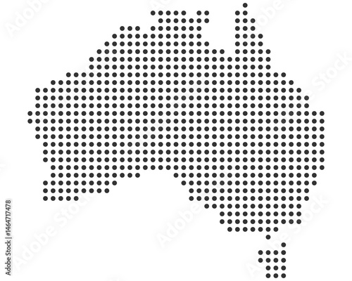 Dotted Australia map, black dot map of Australia vector illustration