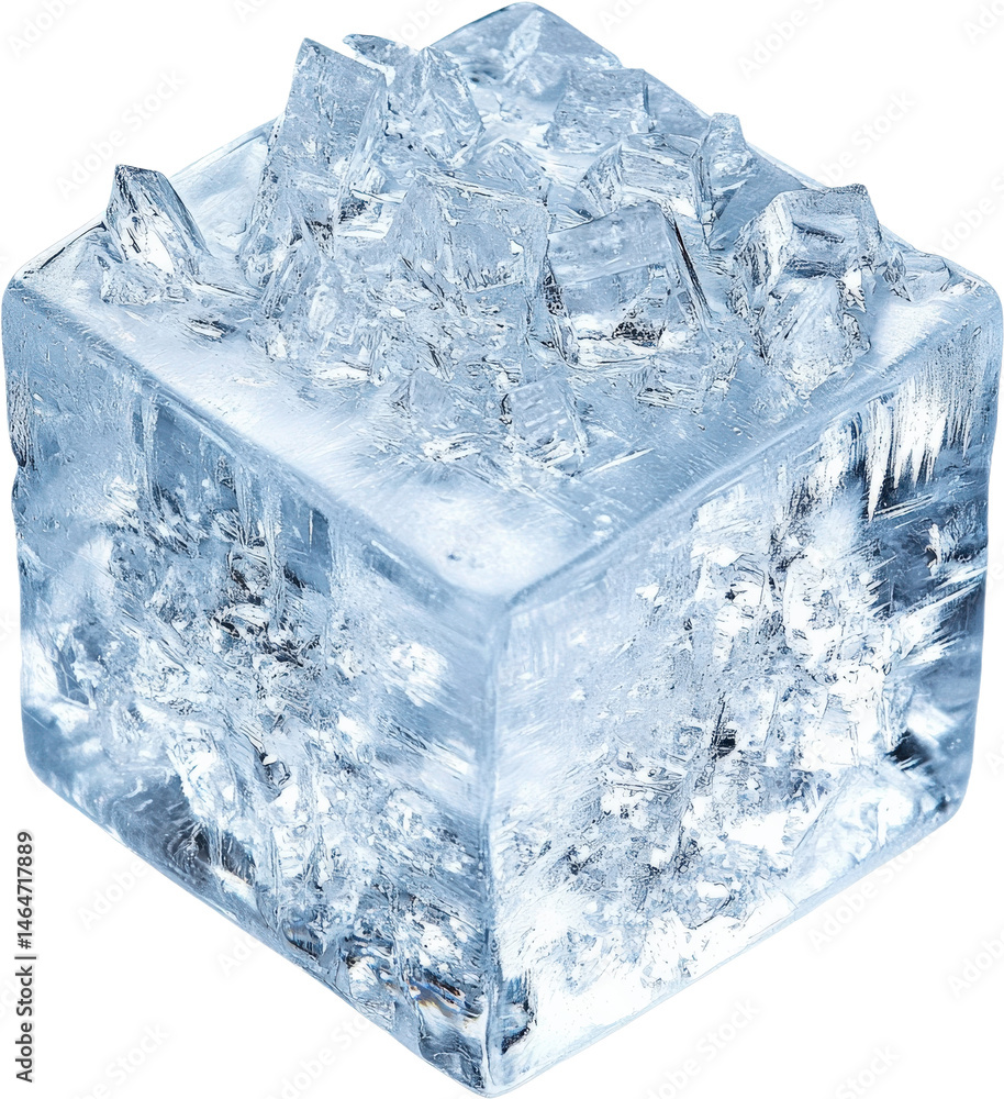 Obraz premium Frozen Ice Cube in Transparent Box