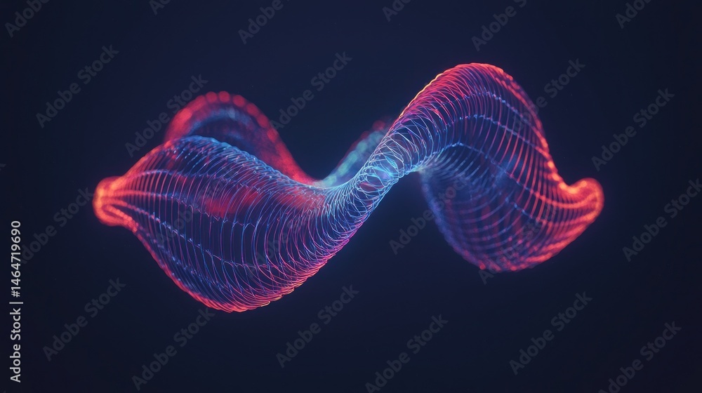 Fototapeta premium Abstract digital design featuring swirling patterns of red and blue.