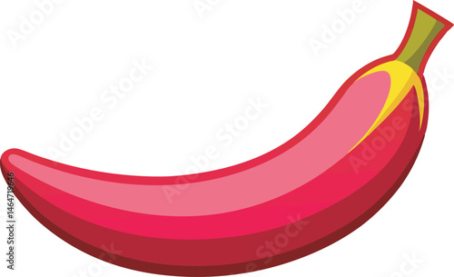 A vibrant vector art illustration showcasing a delicious red banana, highlighting its rich color, fresh appeal, and tropical, mouthwatering beauty