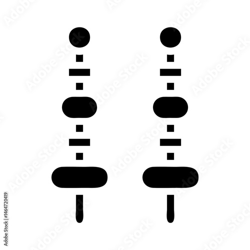 Minimalist abstract representation of dangling earrings with geometric shapes