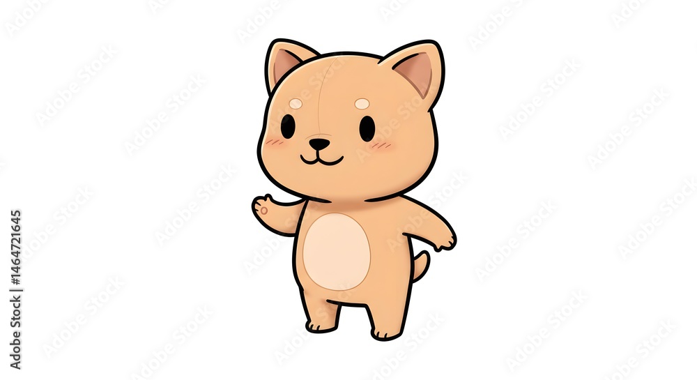 Fototapeta premium Adorable Cartoon Dog Illustration Cute Puppy Character Design, Perfect for Children's Books, Greeting Cards, and More