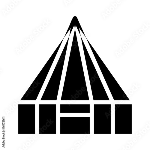 Simple geometric representation of a traditional circus or festival tent structure