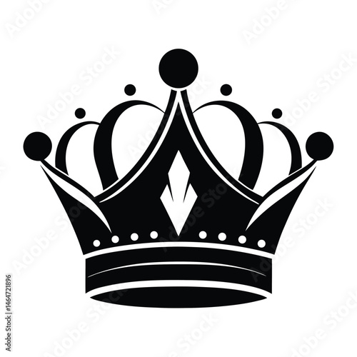 Royal crown icon with elegant arch, round finials, and regal diamond accent