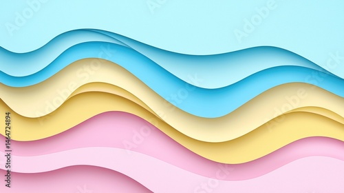 Colorful wavy layers in pastel shades.