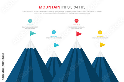 4 Step Climbing Mountain Infographic for Goal Achievement