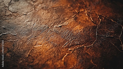 Textured, aged surface with deep, warm tones.  Intricate patterns resembling stone or leather