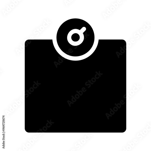 Minimalistic representation of weighing scales for fitness and wellness focus