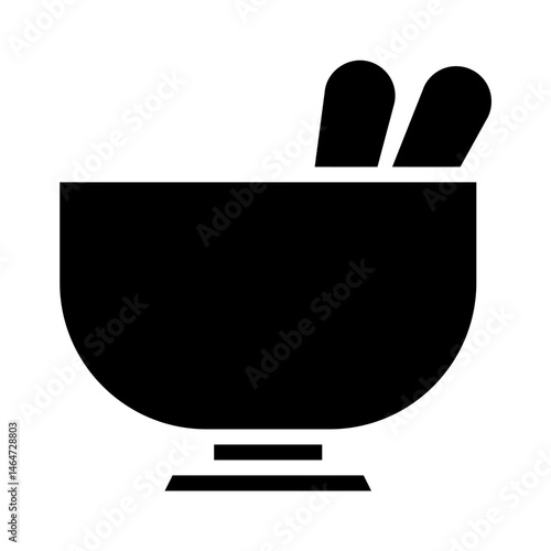 Minimalist depiction of mortar and pestle for grinding and medicine preparation