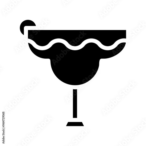 Stylized black and white silhouette of a cocktail glass with lime garnish