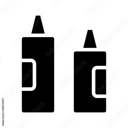 Simple iconographic representation of sauce containers, stylized for clarity