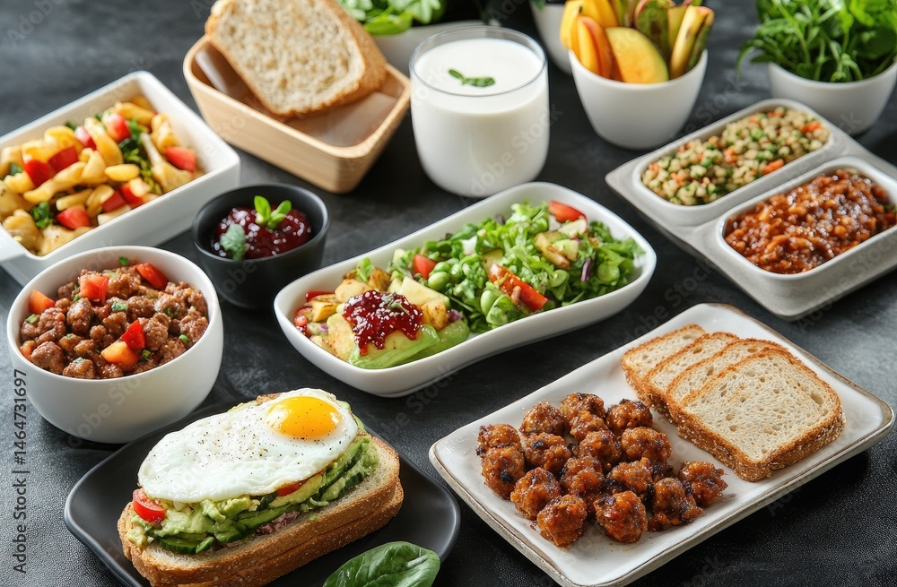Diverse selection of healthy meals Diverse selection of healthy meals