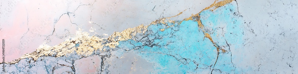 Obraz premium Gradient Abstract Background Featuring Arctic Grey and Rose Gold with Lemon Turquoise Shades on a Cracked Stone Surface