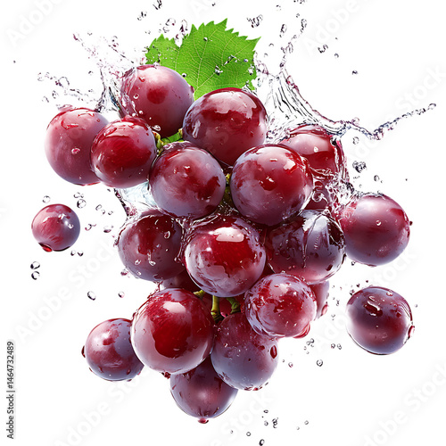 Splashing grapes fruit png