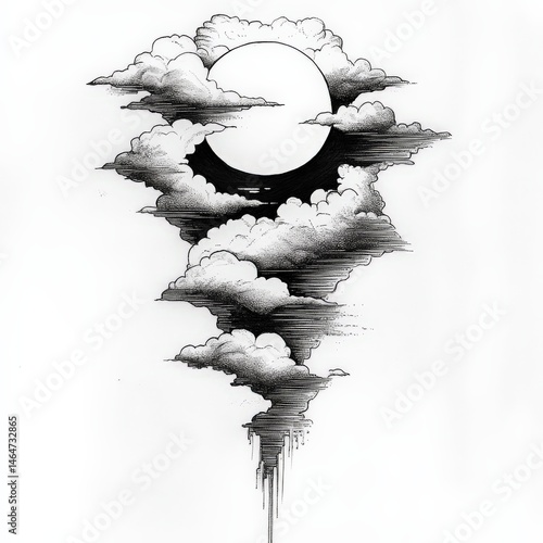 cloud, sky, nature, smoke, design, illustration, clouds, blue, sea, mountain, road