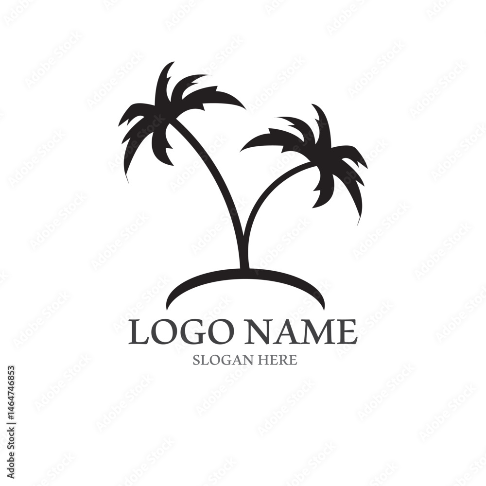 Fototapeta premium Palm tree summer logo template
