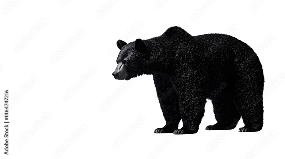 Fototapeta premium Majestic Standing Black Bear Isolated on Transparent Background