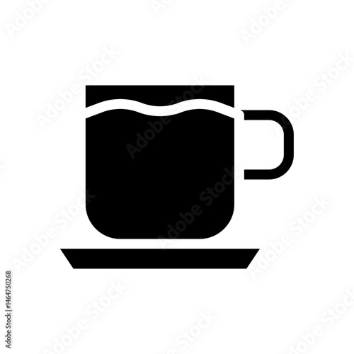 Bilde på lerret Stylized depiction of a steaming beverage in a minimalist mug and saucer