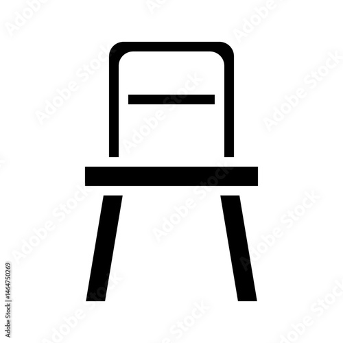 Minimalist chair symbol for furniture design and interior design projects