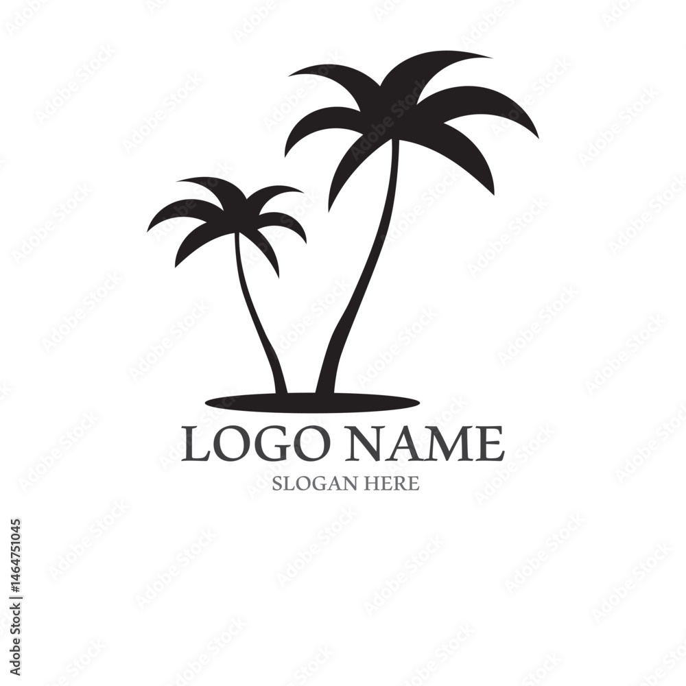 Fototapeta premium Palm tree summer logo template
