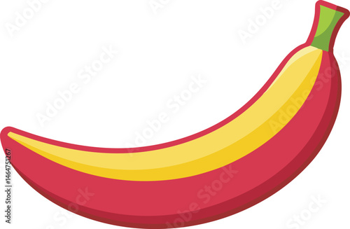 A vibrant vector art illustration showcasing a delicious, ripe red banana, featuring rich colors, smooth textures, and an appetizing appeal.
