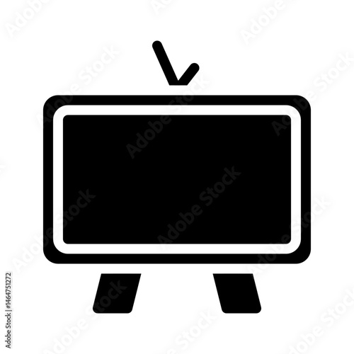 Retro television icon illustration presenting classic entertainment style