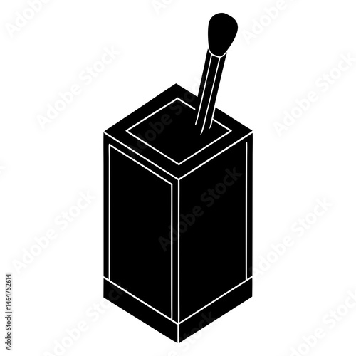 black silhouette matchbox kitchen item vector art illustration