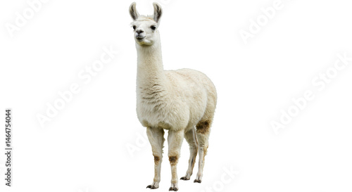 Schilderij op canvas Isolated White Llama Standing