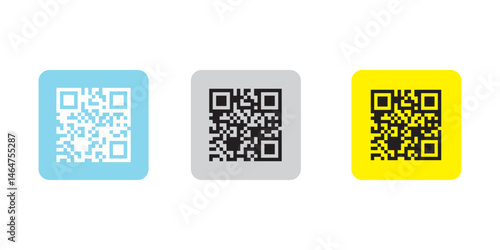 QR Code Icon Featuring a Placeholder Template of a Matrix Barcode in a Square Grid Mobile-Scannable Digital Label Isolated on White Background Vector Illustration