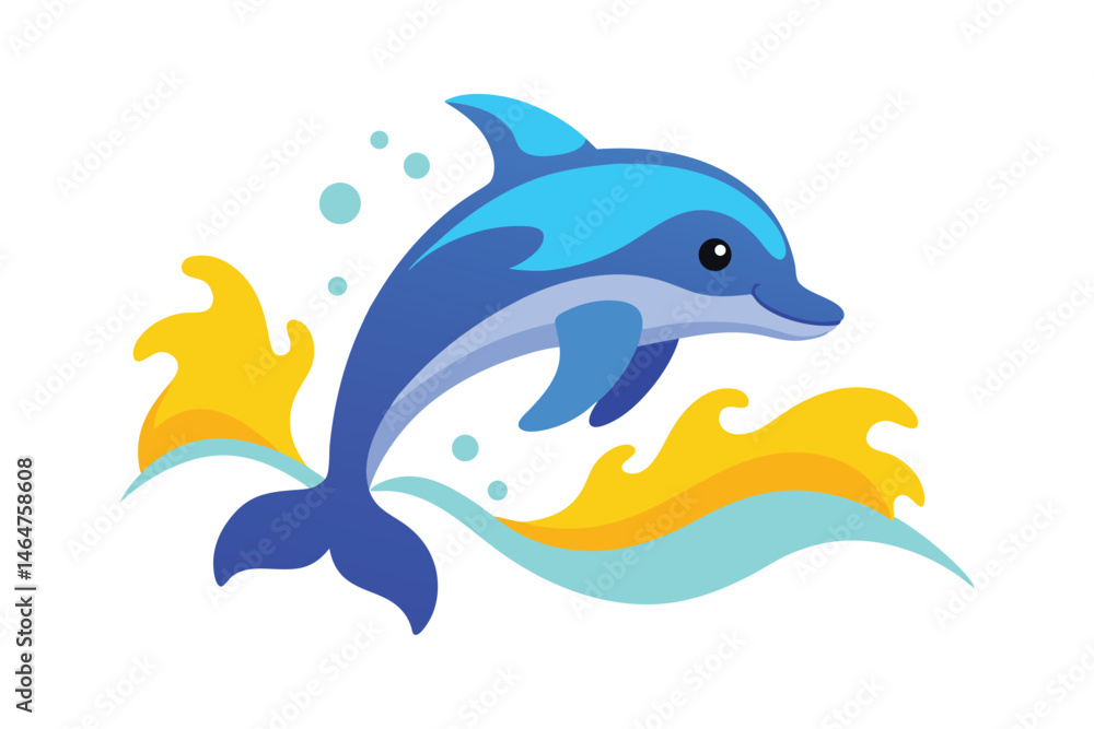 Happy Dolphin Jumping Ocean Waves Happy Dolphin Jumping Ocean Waves