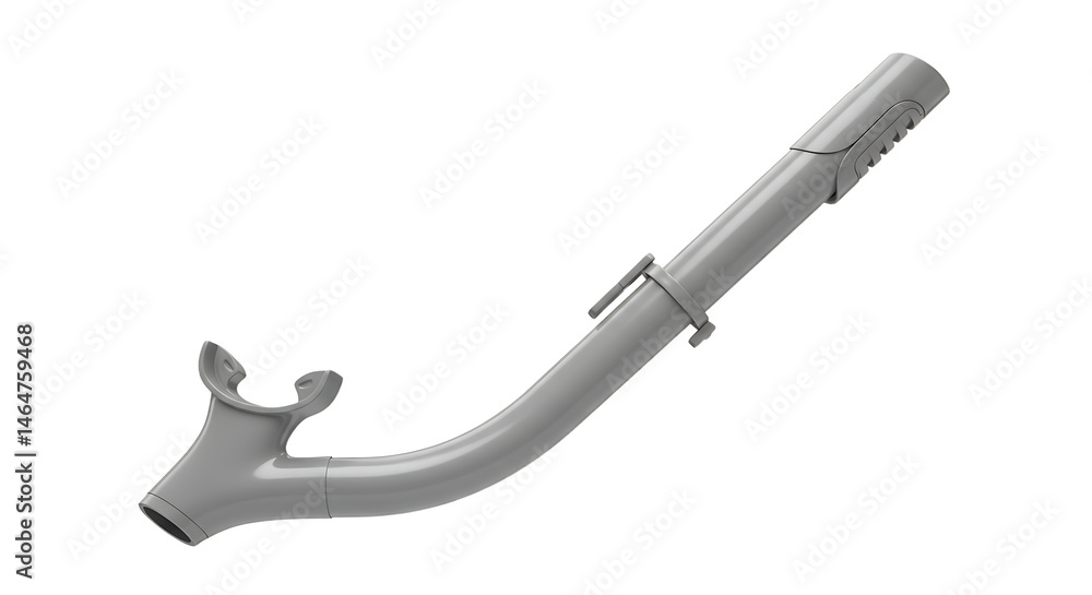 Gray snorkeling tube isolated on white background Gray snorkeling tube isolated on white background