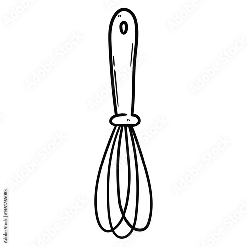 Hand drawn doodle whisk on a white background.