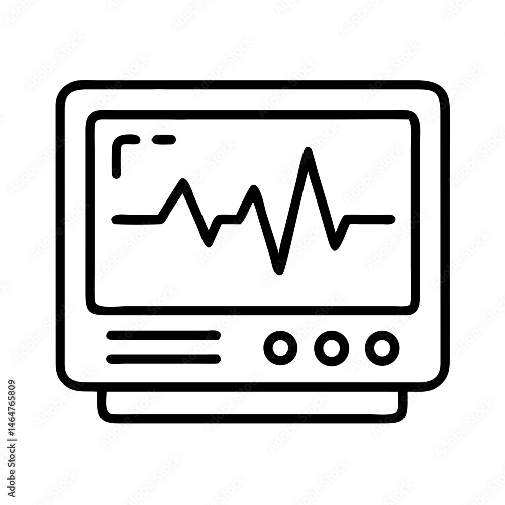 Heartbeat monitor screen in medical icon style Heartbeat monitor screen in medical icon style