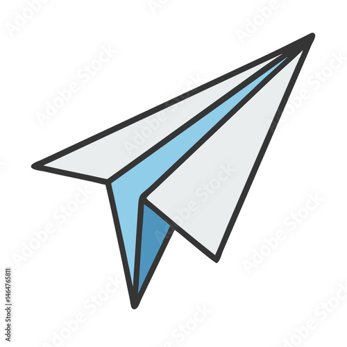 Paper airplane icon in minimal flat vector style