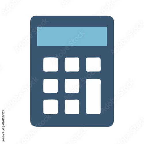 Simple calculator icon in dark blue