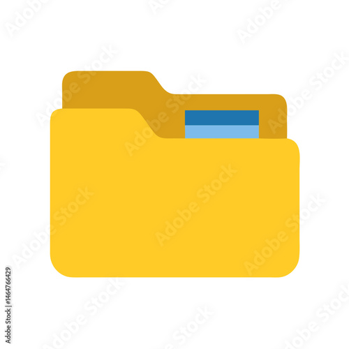 Yellow file folder with blue document inside