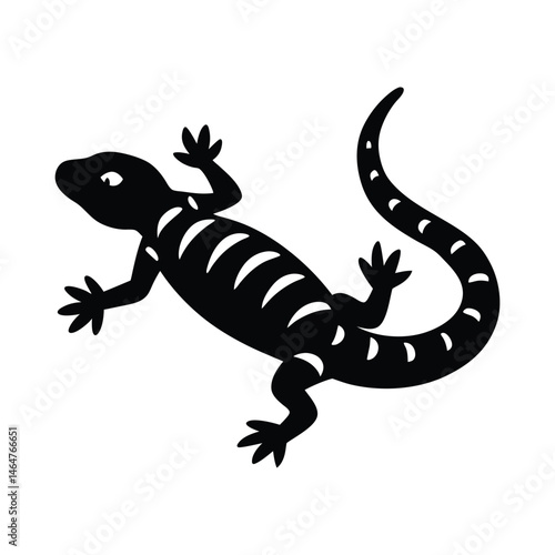 Leaping Gila Monster Vector Silhouette