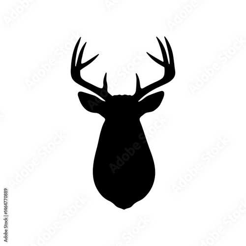 Deer mount silhouette vector flat illustration design.