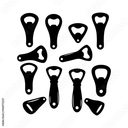 Bottle opener silhouette vector flat illustration design.