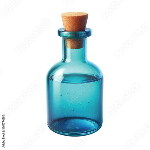 Blue Glass Potion Bottle With Cork