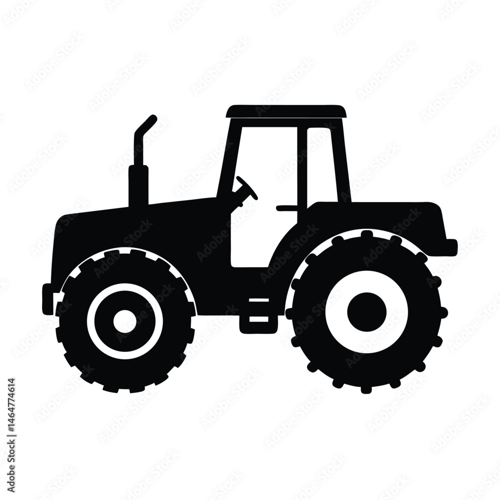 Obraz premium Tractor Vector Silhouette